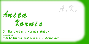 anita kornis business card